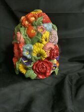 Holland Mold 2 Piece Ceramic Flower Bouquet Topiary 1976 Vintage Pastels 13