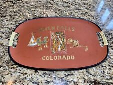 Vintage Seven Falls Colorado Souvenir Drink Tray Native American Indian Squirrel picture