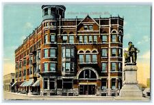 c1910's Athearn Hotel & Restaurant Building Monument Oshkosh Wisconsin Postcard picture