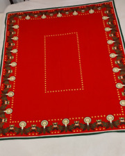 VTG Kolf Austria Tablecloth Folk Art Red Christmas Floral Traditional 48
