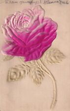Vintage Sad Goodbye Note Student To Teacher Postcard Early 1900s Big Pink Flower picture