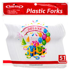 Table King Plastic Fork 51Ct (2-Pack) Cutlery Plastic Fork White Total102 Pieces picture
