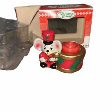 VTG Wang's International Christmas Candle Mouse & Drum Tealight Holder w/ Box picture