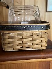 Longaberger 2003 Classy Pocket Change Basket with Plastic Protector 🇺🇸 picture