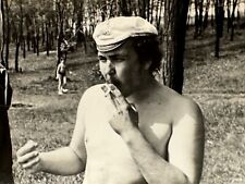 1960s Handsome Man Plump Captain Sailor Smokes Gay interest Vintage Photo picture
