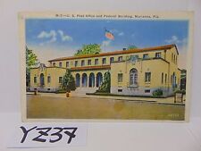 VINTAGE POSTED POSTCARD STAMP 1930's POST OFFICE & FEDERAL BUILDING MARIANNA FL. picture