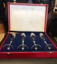 4 CARTIER CRYSTAL CHAMPAGNE TULIP FLUTES IN ORIGINAL (CARTIER) BOX. picture