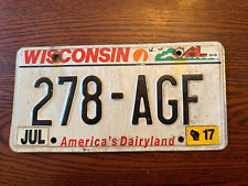Set of Two 2017 Wisconsin License Plates 278 AGF America's Dairyland WI USA July picture
