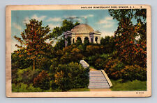Pavilion in Weequahic Park Newark NJ Linen Postcard Posted 1938 picture