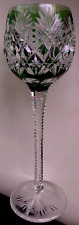St. Louis FLORENCE Pineapple Cut GREEN to Clear WINE Glass SignedVERY RARE EXC. picture