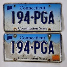 CONNECTICUT LICENSE PLATE PAIR 🔥FREE SHIPPING🔥 194 PGA ~ GOLF ~ POOR CONDITION picture