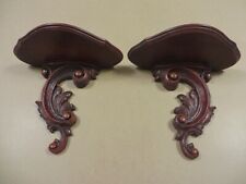 PAIR OF  VINTAGE SYROCO WOOD WALL SHELVES W/ORIGINAL ATTACHED HANGERS picture