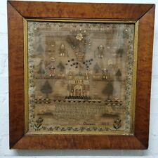 Antique George III Needlework Sampler Dated 1813 With House Etc. picture