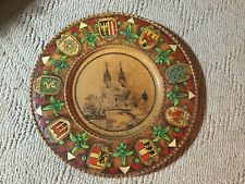 German Austrian States~Black Forest Treen Hand Carved Painted 3D Wood  Plate 10