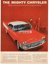 1957 Chrysler Windsor Red White 2-door Coupe Lady Christian Dior Coat VINTAGE Ad picture