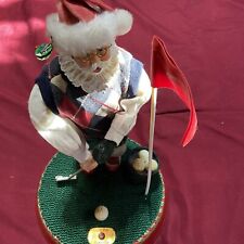 ~   Vtg Golfing Santa  Musical Santa 12” Christmas picture