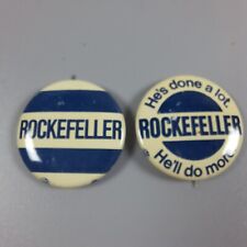 Vintage Rockefeller Governor New York Campaign Pins Pair 1-1/8