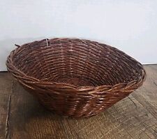 Vintage Woven Basket Round 9 Inch Bread Fruit Church Offering Baskets picture
