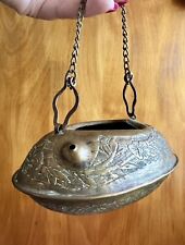 Antique Persian Brass Beggars Bowl (Kashkul) * Islamic Art Collectible picture