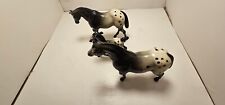 Lot Of 3 Vintage Traditional Horses White Black Lot picture