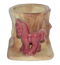Vintage Morton Pottery Planter Red Horse by Tree Stump picture