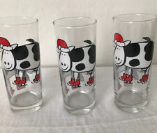 3 Holiday Tumblers 16 Oz Highball Iced Tea Glasses Christmas Cows Donkeys Ocean picture