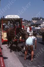 sl76 Original slide 1977 Solvang Calif Danish town Horse Trolley 752a picture