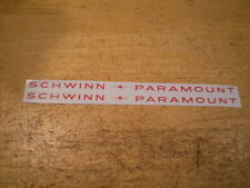 Mint Original Schwinn Red Paramount Bicycle DT Decals  picture