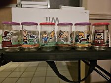 Welch’s s jelly glasses Peanuts Comic Vintage Collection Set Of 6 With Lids picture