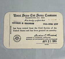 United States Civil Service Commission 1965 Card Washington DC Civil Service WOW picture