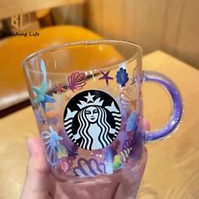 237ML Starbucks Cup Fantasy Purple Ocean Heat-resistant Glass Cup Coffee Cup picture