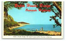 Postcard 1963 FL Bahia Honda Bridge Highway People Beach View Key West Florida picture