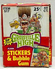 Grossville High Series 1 1st Vintage Sticker Card Box 48 Packs Fleer 1986 picture