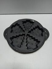 CAST IRON CHRISTMAS TREE Round BAKING CRAFTING MOLD VINTAGE Taiwan 5 TREES picture
