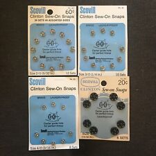 Vintage Scovill Clinton Sew-on Snaps 38 Sets In Assorted Sizes Silver & Black picture