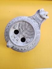 Vintage Ancient Israel Replica Menorah Jewish Oil Lamp picture