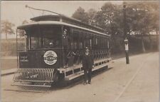 Street Car Trolley Lake Compounce Fireworks Plainville Conn 1907 RPPC Postcard picture