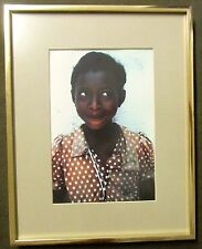 Vintage Haiti PHOTO PRETTY YOUNG HATIAN GIRL Framed US AID Embassy Photographer picture