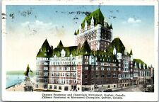 Chateau Frontenac and Champlain Monument Quebec, Canada Postcard c1936 picture
