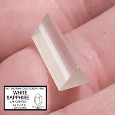 ONE 1.28GM WHITE SAPPHIRE FACET ROUGH PREFORM TRIANGULAR LAB CREATED 6.40ct picture