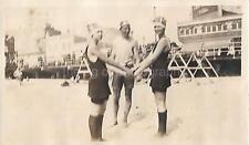 Found ANTIQUE PHOTO Original BLACK AND WHITE Snapshot A DAY AT THE BEACH 28 16 D picture