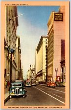 Los Angeles California The Street Of Financial Center Postcard picture