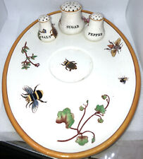 Rare Wedgwood Insects/Garden Oval Condiment Tray with Salt Pepper Sugar Holder picture