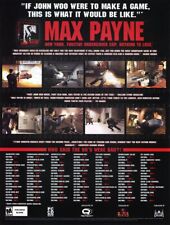 Max Payne PC Original 2003 Ad Authentic Unique Rating Chart Video Game Promo picture
