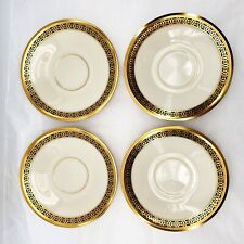 Lenox Tudor Saucer Only Lot of 4 Cobalt Blue and Gold Replacement Piece picture