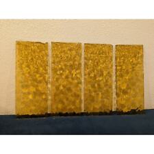 Vintage Textured Glass Amber Pane Set of 4 Light Shade Inserts picture