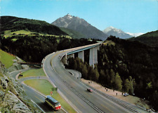 Innsbruck Austria, Brennerautobahn Bridge, Scenic View, VTG Scalloped Postcard picture