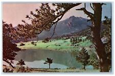 Twin Sister Mountain Mary's Lake Chalet Ranch Hotel Million Dollar CO Postcard picture
