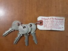 LOT OF 4 ANTIQUE VINTAGE GRAHAM ILCO KEYS FOR TWIN STATE TELEVSION LEBANON NH picture