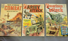 Silver Age War Comics Lot Combat #16, Army Attack #40, Marine Attack #8 picture
